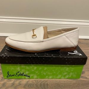 SAM EDELMAN white Loraine loafers